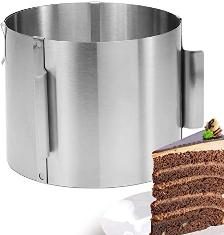 4smile Tortenring verstellbar 16-30 cm, 20 cm hoher Backring aus Edelstahl, stabile Tortenform - Kuchenring rund verstellbar, Backrahmen rund zum Backen und Dekorieren