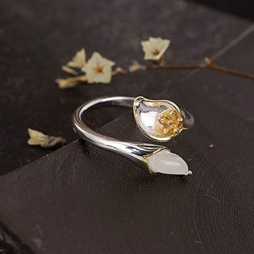 Ring, Ringe Frauen Calla Lilies Verstellbare Ringe Retro -Temperament einstellbare Kleidungsringe Verlobungsring präsentiert für Männer Mädchen Frau Ewigkeit Ringe