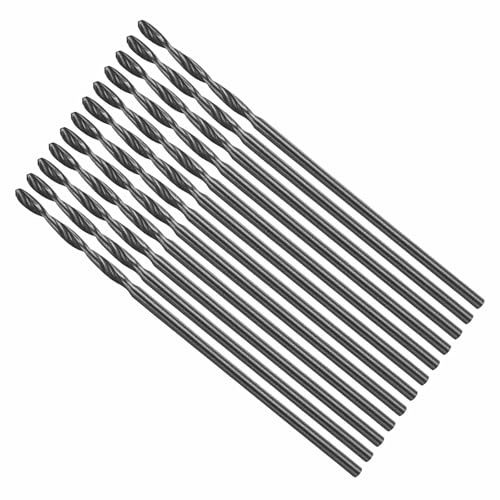 CoCud Drill Bit 0.8mm Cutting Diameter 4241 HSS for Wood 12-Pieces | Nitriding Black 118° Cutting Angle Versatile Bits - (Applications: for Drilling Plastic Wood Soft Metal)