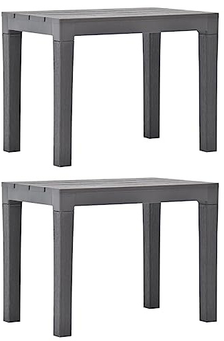 Makastle Gartenbänke Holz-Optik 2er Set, kleine Sitzbank Robust für Flur, Bad, oder Schlafzimmer, Leicht zu bewegen, Moccafarben Kunststoff 60 x 38,5 x 45 cm