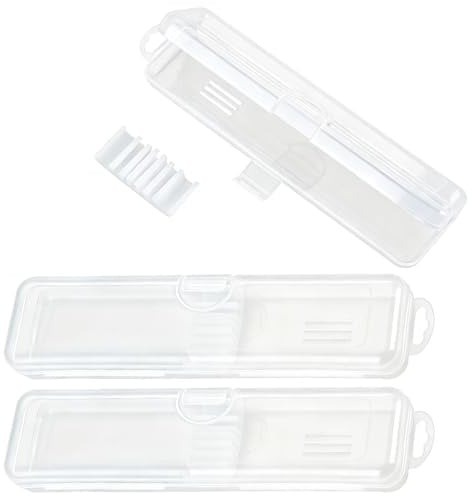 HhBdy 3 Stück Besteckbox für Unterwegs, Reisebesteck Transparent Besteck Etui Wiederverwendbar, Reisebesteck mit Etui Tragbar für Geeignet für Schule Arbeit Familienausflüge und Lange Reisen
