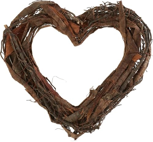 VBS Naturkranz Herz 25cm aus Rindenholz Draht Kranz Dekor 1 STK
