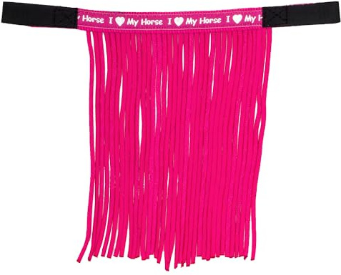 Start Fliegenfransen Pferd Pink – effektiver Fliegenschutz mit Fransen, Klettbefestigung, schützt Augen, Fliegenabwehr für Halfter & Weide – ILoveMyHorse (Rosa, Pony)