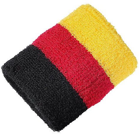 Schweißband Nations - Germany für die Olympischen Spiele - Deutschland Fanartikel in Deutschlandfarben, Wristband für das Handgelenk, Schweißarmband für den Sport/Fußball Training