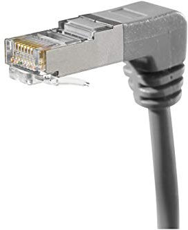 Câble RJ45 CAT5e 0.30m FTP beige coudé bas