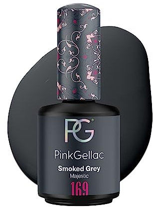 Pink Gellac UV Gel Nagellack - 169 Smoked Grey 15 ml - Lang Anhaltend UV Nagellack Grau - Gel UV für 14 Tage Nägel in Salonqualität - Made in Holland