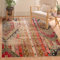 SAFAVIEH Boho Teppich für Wohnzimmer, Esszimmer, Schlafzimmer - Monaco Collection, Kurzer Flor, Hellgrau und Multi, 91 X 152 cm