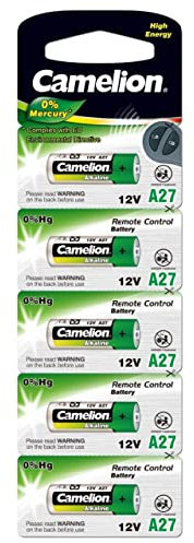 Camelion Batterie LR27A A27 MN27 für Fernbedienungen/Remote Control 5er Blister, Alkaline, 12V