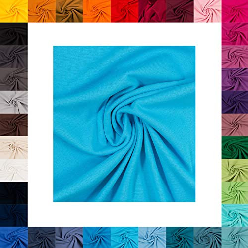 French Terry Maike von Swafing- Meterware- 0,25 m angeraut- Uni- Sommersweat (Türkis 841)