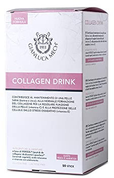 Gianluca Mech - Collagen Drink, Bevanda con Collagene e Acido Ialuronico in Stick, Dona Idratazione alla Pelle e Contrasta l'Ossidazione Cutanea, 20x20 ml