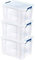 Bankers Box 3x 36L Plastic Storage Boxes with Lids. ProStore Super Strong Stackable Plastic Storage Boxes (31.5 x 47.5 x 38cm), Made in the UK, Clear