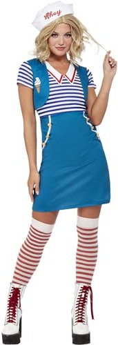 Smiffys Disfraz de marinero de helados, Azul, Vestido y sombrero