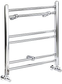 Milano Kent Chrome Straight Bar Heated Towel Rail - 600mm x 400mm
