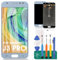 Écran de remplacement pour Samsung Galaxy J3 2017 J330 / J3 Pro 2017 J330 DUOS J330G J330L J330F J330FN J330DS J3300 - Kit de montage en verre trempé gratuit (bleu)