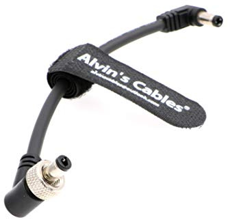 Alvin's Cables Locking DC Male to Right Angle DC 5.5 2.1 Power Cable for Atomos Monitor Video Devices PIX-E7 PIX-E5 7 Touchscreen Display Hollyland Mars 400s 5.9in/15cm
