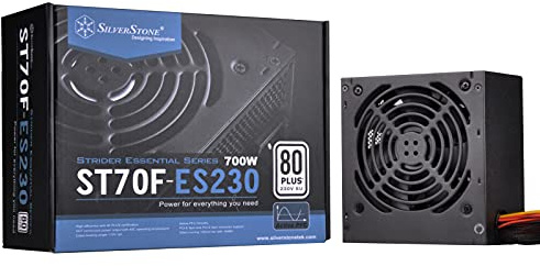 Silverstone SST-ST70F-ES230 - Strider Essential Serie, 700W 80 Plus 230V EU ATX flüsterleises PC-Netzteil mit 120 mm-Lüfter