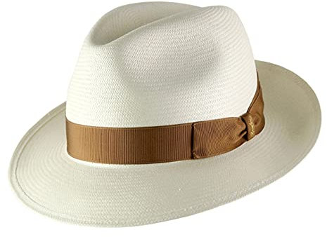 Borsalino - Chapeau Panama Paille Homme ou Femme Dolce - Taille 57 cm - Camel