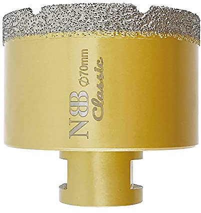 NBB Broca de diamante con M14, corona diamante para taladrar en seco y en húmedo profesionalmente en porcelana dura, cerámica, baldosas, granito, mármol, azulejo, para Amoladora Angular (1, 70mm)
