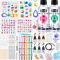 Epoxidharz Set Anfänger 500ml/17.6oz, Kunstharz Gießen Set Epoxy Resin mit Härter Expositharz Starterset für Schmuckherstellung mit Epoxidharz Farbe, Glitzer, Wiederverwendbare Tischdecke(137*183cm)