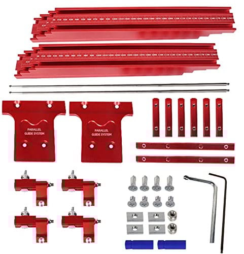 CDIYTOOL Sistema di guida parallela, in lega di alluminio, set di binari per sega circolare con staffa fissa per guida ausiliaria, strumenti ausiliari a T con scanalatura a T per banco da lavoro