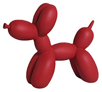 FYBlossom Modern Skulptur Dekofigur Ballon Hund Harz Statue, Kunst Tier Statue Tischdeko, Kreativität Handwerk Geschenk Für Desktop Wohnzimmer Kuchen Bäckerei (Rot)