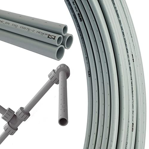Bricoloco Tubo PVC corrugato flessibile grigio per impianti di tubi interni o esterni idraulici, giardino, piscine. Diverse misure e lunghezze (40 mm, 10 metri)