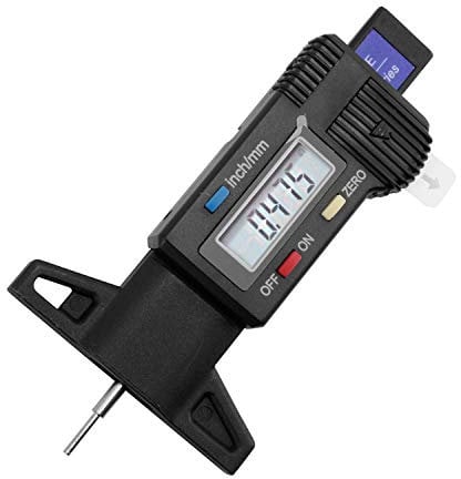 Nartel® Tyre Tread Depth Gauge - 0-25.4mm/1Inch Portable Tread Depth Checker Tyre Depth Measure with LCD Display for Cars, Vans, Trucks