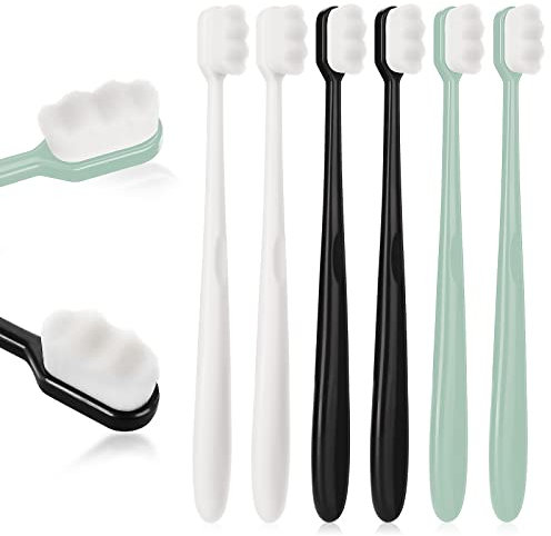 WLLHYF 6 PCS Extra weiche Zahnbürste Micro Nano Zahnbürsten Sterile Faser Erwachsene Zahnbürste Schmerzlos Bürsten für empfindliche Zahnfleisch Zähne Oral Gum Rezession Kind Kinder (Set 1, 6)