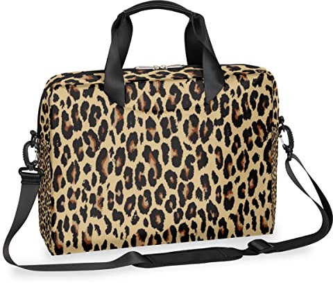 Leopard Laptop Sleeve Case for 13-16 Inch Retro Leopard Print Laptop Shoulder Handbag Briefcase Messenger Carrying Case Bag