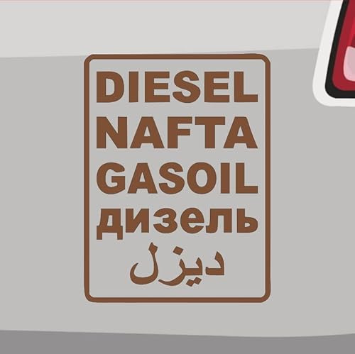 Generisch Diesel Texte Aufkleber Sticker Offroad NAFTA Gasoil car Tang Schild 4x4 8x6cm Farbe: Braun