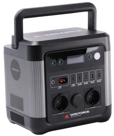 YARD FORCE tragbare Powerstation LX PS1200 / 974 Batterie-Backup mit 2400W in der Spitze, autonome Stromversorgung für Camping, Wohnwagen, Indoor, Outdoor