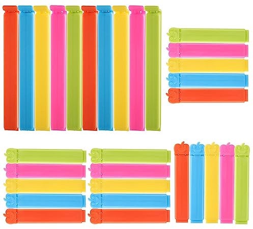 30 Pezzi Chiudi Sacchetti Multicolore, 7/11 cm Clip di Chiusura in Plastica Mollette Chiudi Sacchetti, Clip per Sacchetti Alimentari Riutilizzabile per Cucina Caramelle Snack Noci