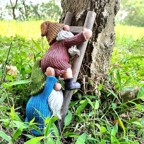 JARPSIRY Statuette de nain de jardin en résine - Décoration extérieure pour terrasse, cour, pelouse, porche