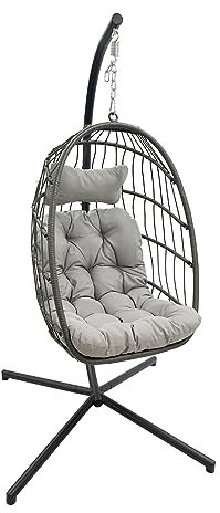 HTI living Hängesessel Rica Deluxe Schaukelsessel mit Gestell und Kissen