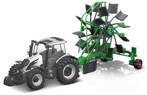 Bburago B18-31673 Tracteur Valtra M2Q moulé sous Pression avec Tourbillon de Travail Véhicule Vert