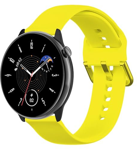 CZhkg 20mm Silicone Bracelet de Montre pour Polar Ignite/Polar Unite Strap, Sport Wristband Armband Dégagement Rapide Bracelet Remplacement Sangle pour Coros Pace 2/ Coros Apex 42mm (jaune)