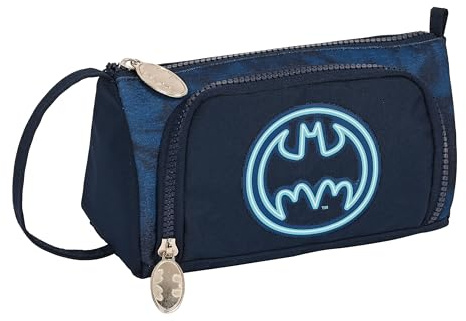 Safta Batman Legendary Federmäppchen mit ausklappbarer Tasche, gefülltes Federmäppchen für Kinder, ideal für Kinder im Schulalter, vielseitig, Qualität und Widerstandsfähigkeit, 20 x 8,5 x 11 cm