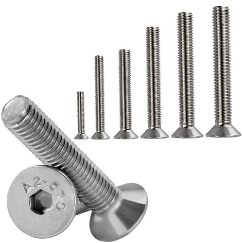 10 Senkkopfschrauben M4 x 10mm Vollgewinde Innensechskant Edelstahl V2A A2 Senkkopf Maschinenschrauben Edelstahlschrauben Gewindeschrauben Innensechskantschrauben Senkschrauben DIN 7991 ISO 10642
