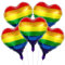 ALEGRE® Lgbtq Regenbogen Luftballons Herz,12 Stk Rainbow Herz Luftballon Helium,Pride Deko Herz Ballon,Lesbian Regenbogen Deko Herzluftballons,Herz Folienballon für Geburtstag Hochzeit Gay Party Deko
