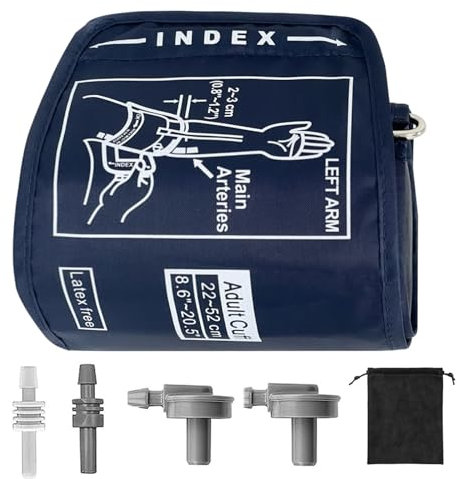 AYNKH Extra Large Blood Pressure Cuff with 4 Connectors Storage Bag, 22-52CM / 9-21Inches Circumference for Bigger Upper Arms, Compatible with BP Monitors Digital Machine
