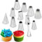 CukkiCakes Set mit 12 Professionellen Spritztüllen für Spritzbeutel – Dekoration und Zubereitung – Made in South Korea