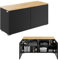 PLATAN ROOM TV Lowboard/Sideboard 90 cm breit mit Push-to -Open-Funktion Hängeschrank TV Kommode hängend oder stehend in Hochglanz oder Matt (Eiche Matt/Schwarz Matt, 90 cm breit)