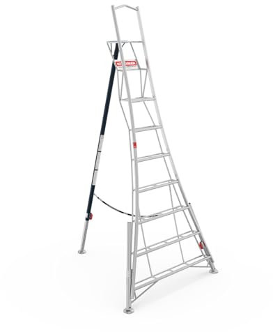 Henchman Fully Adjustable Aluminium Tripod Ladder - 3 Adjustable Legs, 150kg Load Capacity, 5-year warranty, Free Rubber Feet for Indoor Use (10ft / 3.0m)