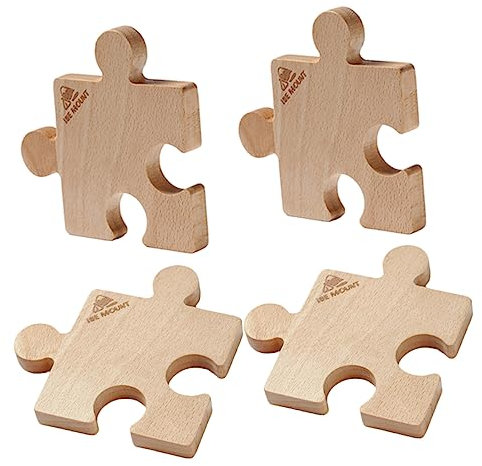 FUNOMOCYA Lot de 4 sous-Verres en Bois résistants à la Chaleur pour Table Basse Design de Puzzle Unique sous-Verres épais pour Bureau