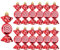 DAHI 12 Pz Decorazioni Caramelle Albero di Natale, con Glitter, Bastoncini di Zucchero Natalizi, in Plastica, Ciondoli per albero di Natale (rosso)