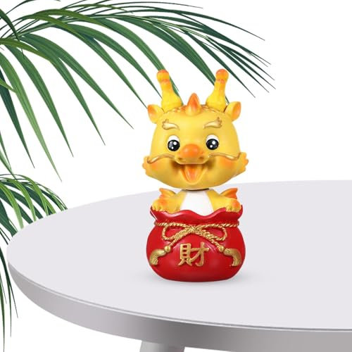 Décorations du Nouvel An chinois 2024 - Dragon chinois - Décoration de jardin en résine - Décoration de jardin pour tableau de bord de voiture, bureau, Nouvel An chinois