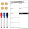 Pizarra Magnetica Nevera - Planificador Semanal Nevera - Calendario Cocina Nevera con Imanes y 3 Rotuladores Borrables, Incluye Adhesivos Divertidos para Tareas Diarias - 29x20 cm