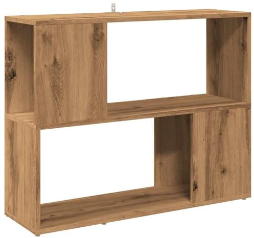 vidaXL Bücherregal/Raumteiler Artisan-Eiche 80x24x63 cm, Bücherschrank, Standregal, Büroregal, Raumteiler, Aktenregal, Aufbewahrungsregal, Raumtrenner