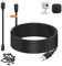 weishan Strom-Verlängerungskabel, kompatibel mit Blink Mini 2, Blink Mini und Blink Outdoor4, XT, XT2 Kameras, 15 m langes flaches Ladekabel mit 30 cm kurzem, wasserdichtem USB-C-Adapter, Schwarz