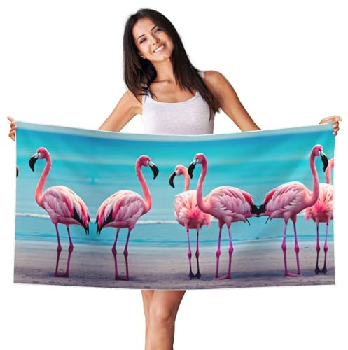 GaxfjRu Saugfähiges Badetuch mit Flamingo-Motiv für Reisen, Pool, Urlaub, Geschenke für Frauen, Mutter, Schwester